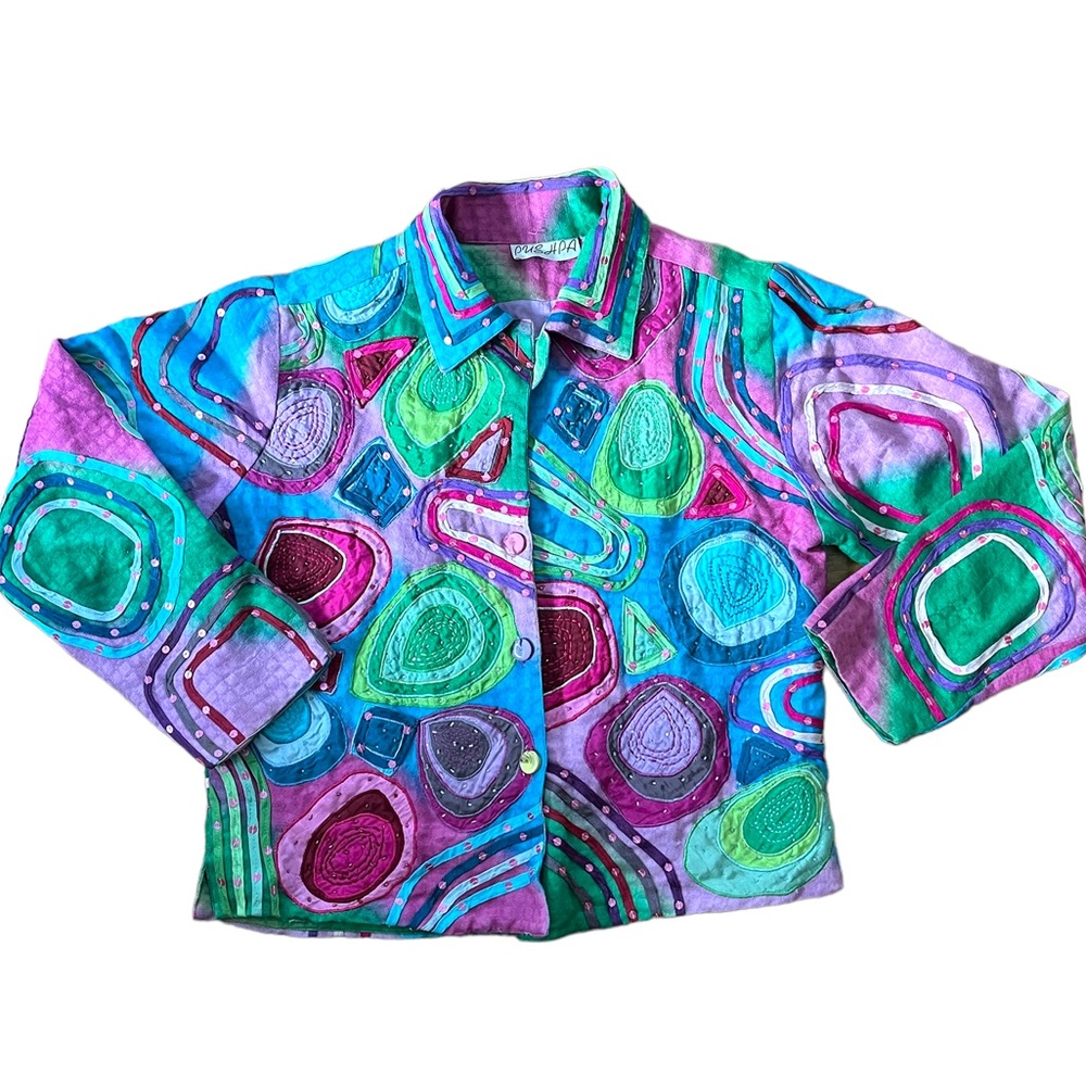 Pushpa vintage 1980s Embroidered Sequins Rainbow Jacket